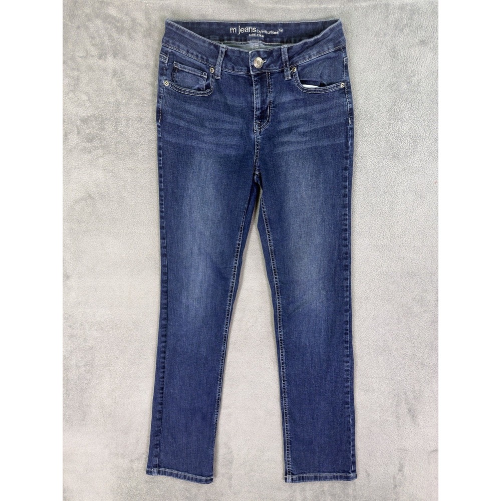 Maurices Jeans Womens 6 Blue Medium Wash Mid Rise Straight Leg Stretch Denim